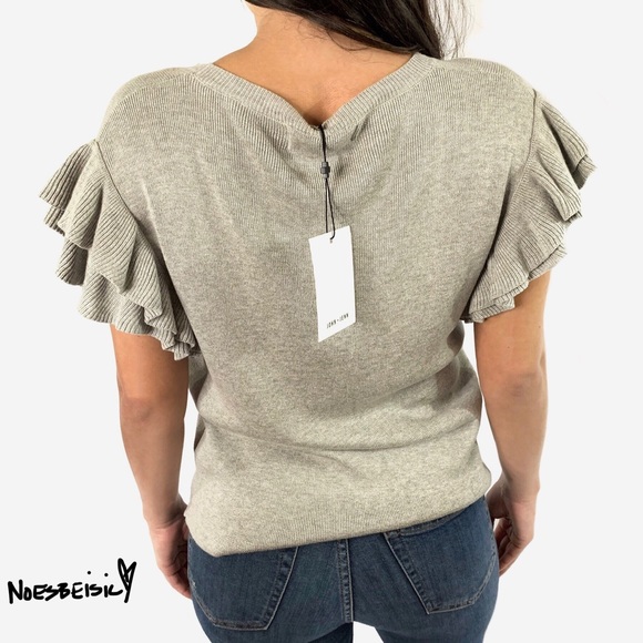 🚫SOLD•🅰️TX🚫 John + Jenn Rib-Knit Ruffled Tee NWT - Picture 3 of 6